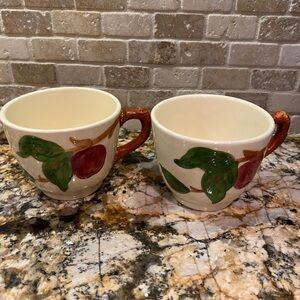 Pair of vintage Franciscan apple teacups without saucers